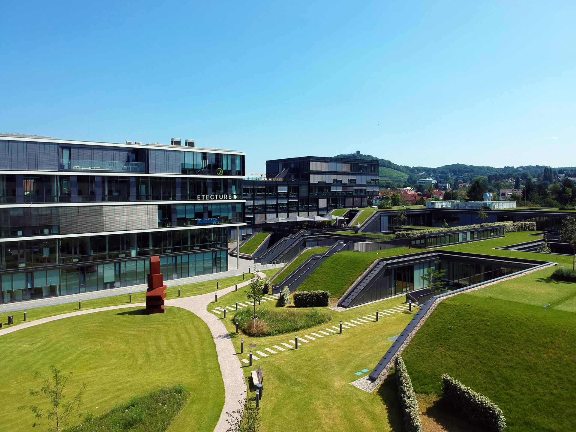 Aerial view of RaumFabrik Durlach in Karlsruhe – home of UNKAI